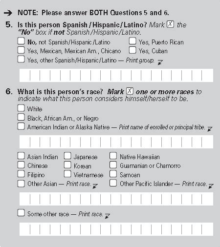 Figure 3 1 Reproduction Of Questions On Race And Hispanic Origin From