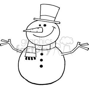 Snowman clipart black and white. Snowman Clipart Outline