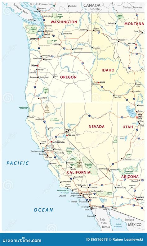 Western America Map