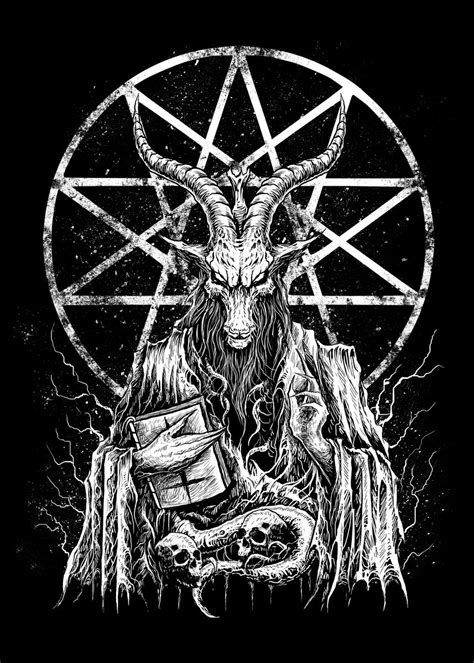 Demonic Goat Baphomet Poster Picture Metal Print Paint By Gothic