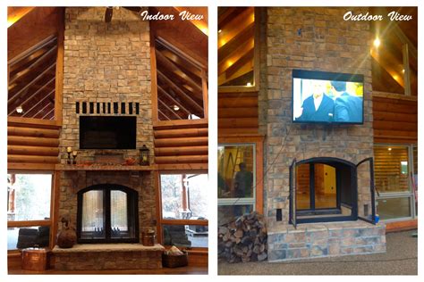 Aes hearth & patio firmly believes in enabling the customer to have the freedom to choose the right product that suits their needs at their particular stage of life. Double-Sided Wood Fireplace in 2020 | Indoor outdoor ...