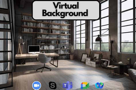 Loft Industrial Zoom Virtual Backgrounds Office Background Etsy