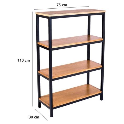 Étagère échelle de style industriel bibliothèque meuble de rangement à 5 niveaux marron 12_0000256. FACTO Etagere meuble style industriel en métal époxy noir ...
