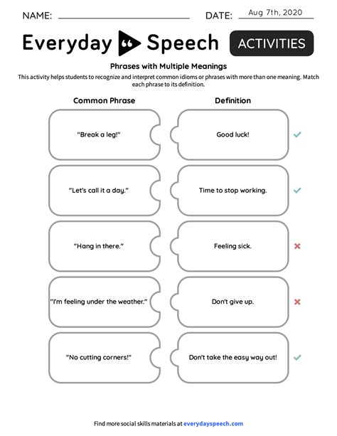 Update New Interactive Worksheets And Features Everyday Speech