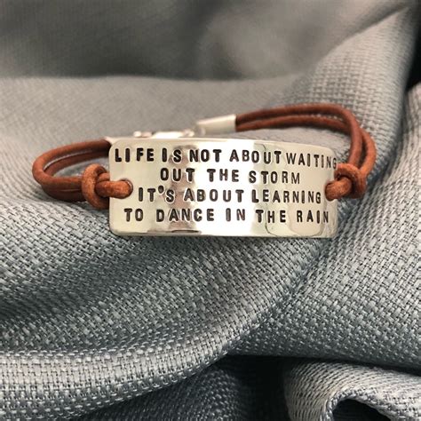 Leather cuff bracelet with quote. Personalized Quote Bracelet Leather Cord | Etsy | Bracelet quotes, Personalized quotes ...