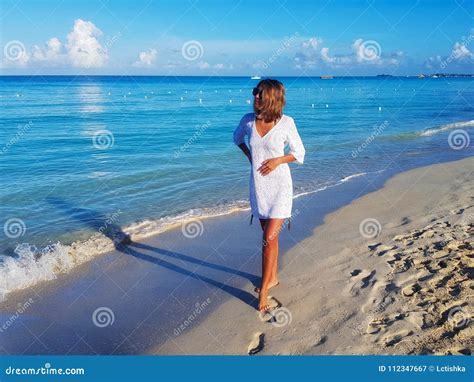 Girl On The Beach In A Bikini The Caribbean Jamaica Stock Image