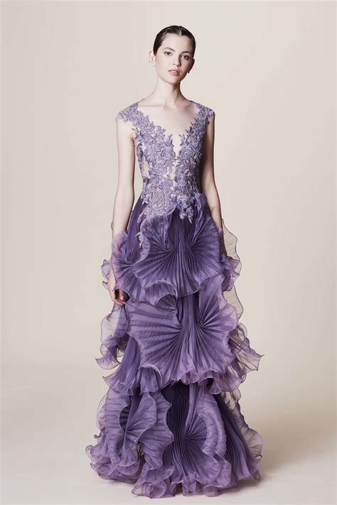 Marchesa Couture Embroidered Hand Pleated Gown M16819 Beautiful