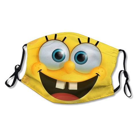 Spongebob Squarepants Face Mask Adults And Youth Filter Bag Etsy