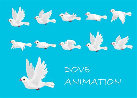 Flying White Dove Pigeon Bird Motion Animation 13212218 Vector Art At