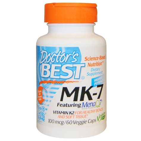 Apr 28, 2020 · doctor's best natural vitamin k2 uses a proprietary form of vitamin k2 called menaq7, but the overall dosage is still on the low end at 100 mcg per capsule. Doctor's Best, Natural Vitamin K2 MK-7 with MenaQ7, 100 ...