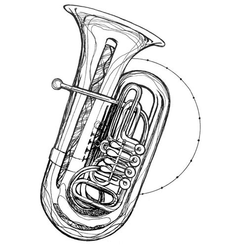 Daily Drawing Week 19 More Brass 1 Tuba Musical Instruments Drawing