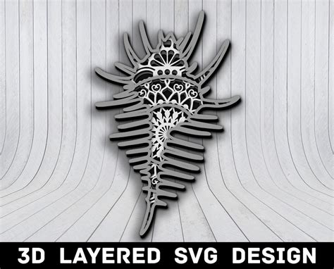 3D Mandala Shell SVG File Seashell Mandala SVG Files Shell Etsy