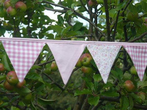 Pink Bunting Gingham Bunting Cotton Bunting Outdoor Etsy Uk Pink