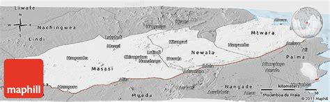 Gray Panoramic Map Of Mtwara