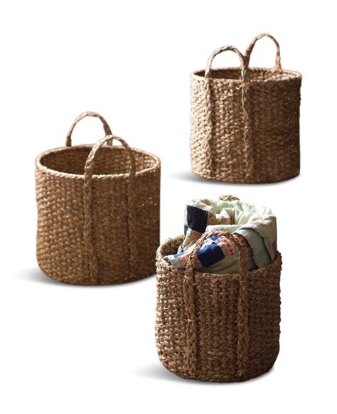 Our baskets are made from the highest quality seagrass available. Seagrass Storage Baskets - Set of 3 | DOCK86