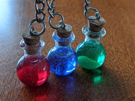 Potion Spell Bottle Keychains Multi Colored Acrylic Resin In Etsy