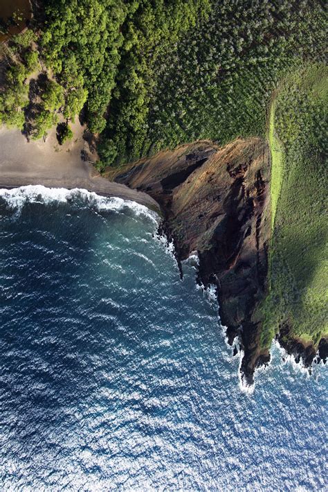 Aerial Of Cliff On Maui Hawaii Coast With Beach Hawaii Pictures