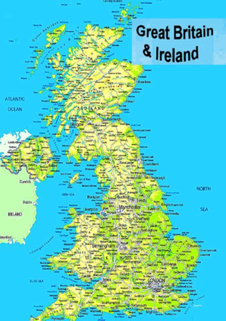 Daarnaast is zij beïnvloed doordat het land zelf een politieke unie is van vier landen die ieder hun eigen kenmerkende tradities, gewoonten en symboliek hebben behouden. Laminated Map of Great Britain UK England Scotland Wales ...