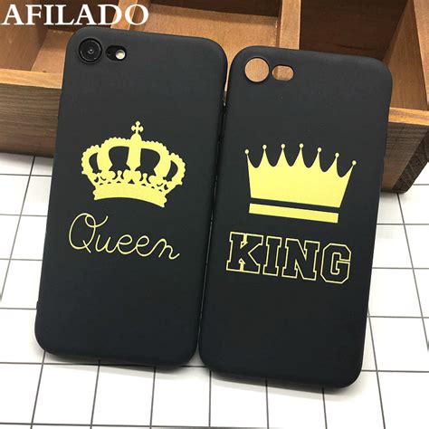 Fashion King Queen Soft Tpu Ultra Thin Back Cover For Iphone 7 Plus