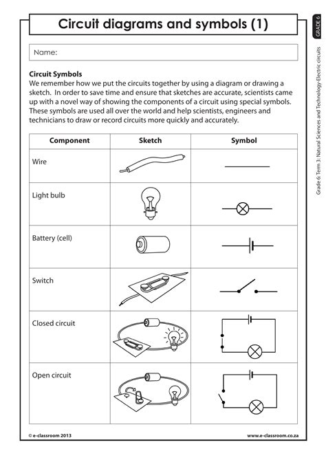 Circuit Diagram Worksheet For Kids
