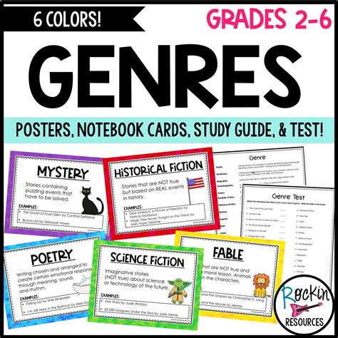 Genre Anchor Charts Notebook Cards Study Guide And Test Rockin