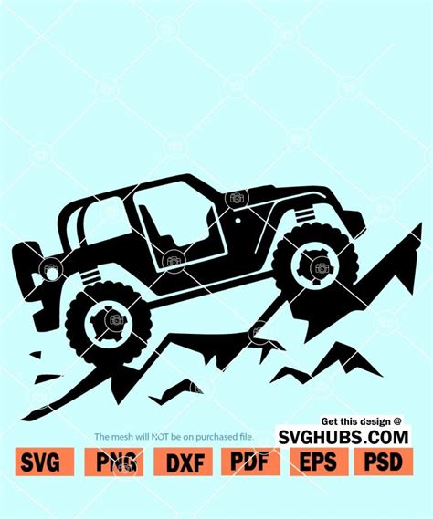 Jeep Climbing A Mountain Svg Svg Hubs