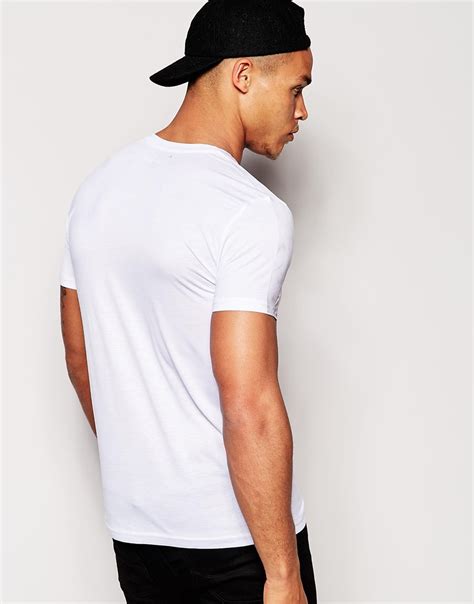 Lyst Aka Longline T Shirt In Smoke Print In White For Men