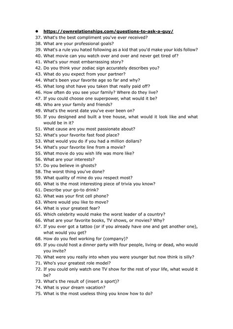 150 Questions To Ask A Guy Thatll Bring You Closer Together Own