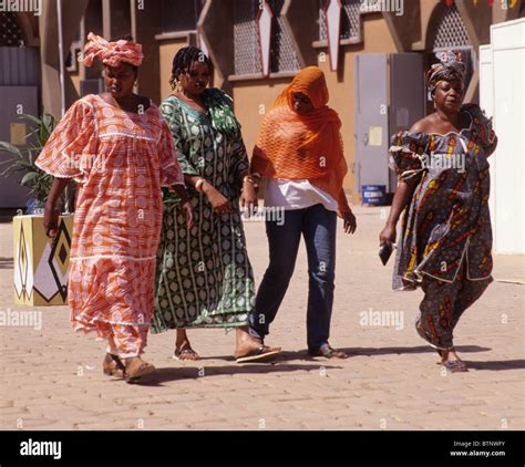 Ouagadougou Burkina Faso Women Wearing Traditional And Western