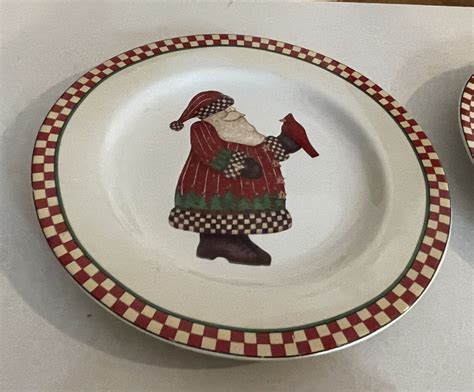 1996 Sakura Debbie Mumm Magic Of Santa Christmas Dessertsalad Plates