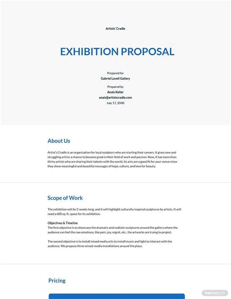 Exhibition Proposal Template