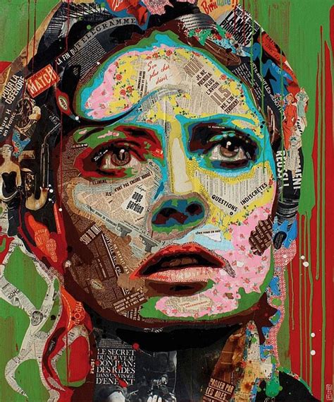 Arnaud Bauville Collage Portrait Face Collage Modern Art Abstract