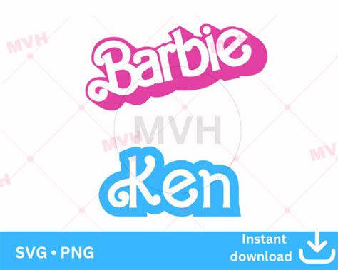 3D Barbi Logo And Ken Clipart Barb Logo Svg Ken Png For Etsy Canada