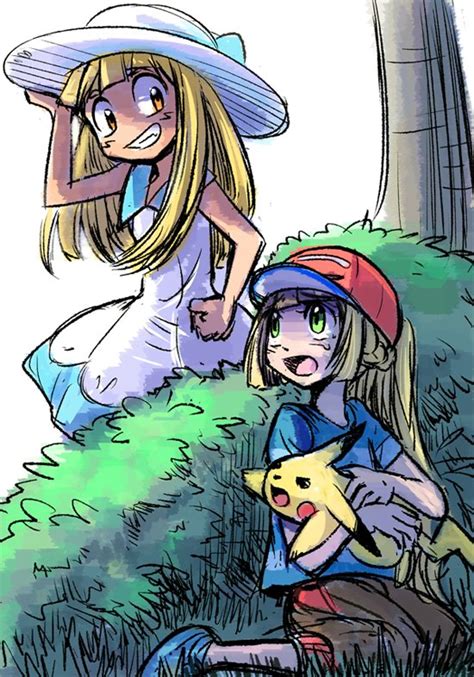 Pikachu Lillie Ash Ketchum And Ashley Pokemon And More Drawn By Murazina Danbooru