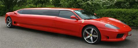 herts limos is proud to offer this unique 8 seat red farrari limo the only one of its kind in