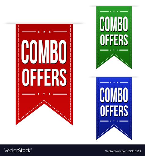 Combo Offers Banner Design Set Royalty Free Vector Image