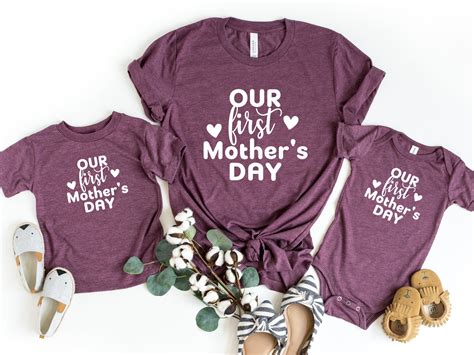 Our First Mothers Day Shirt Matching Mom Baby Shirt 1st Etsy