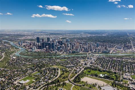 Aerial Photo Calgary City Skyline