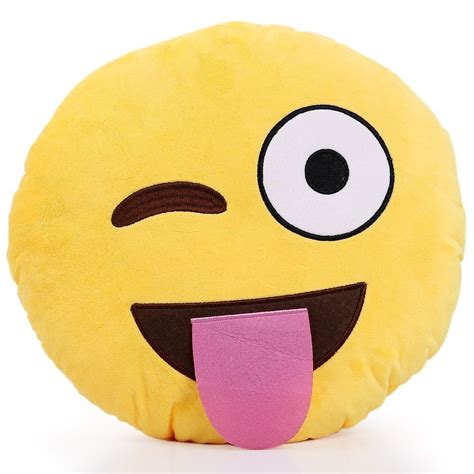 Stofftiere Spielzeug Emoji Pillow Soft Plush Emoticon Round Cushion