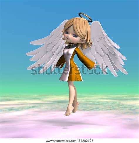 Cute Cartoon Angel Wings Halo 3d Stock Illustration 54202126 Shutterstock