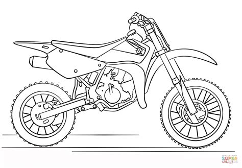 Free printable dirt bike coloring pages for kids. Suzuki Dirt Motorfiets kleurplaat | Gratis Kleurplaten printen