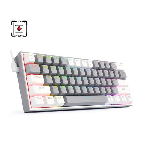 Redragon K617 Fizz 60 Wired Rgb Gaming Keyboard Graywhite 61 Keys