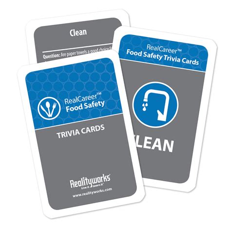 Visit the frequently asked questions webpage for information about the food handler safety training card process, age requirements, name changes, vaccines and more. Food Safety Trivia Cards - Realityworks