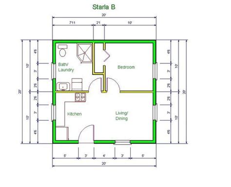 Find garage apartments, simple cabins w/photos, small guest cottages & more designs! Image result for 20x20 house plans 3 bed 1.5 bath | Tiny ...