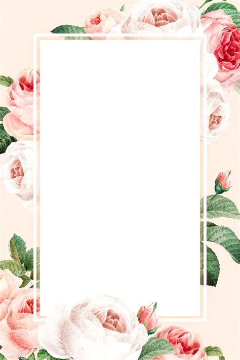 Blank Floral Rectangle Frame Vector Premium Image By