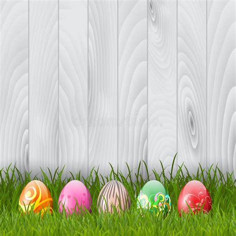 Easter Eggs On A Wood Background Stock Vector Illustration Of Eps10