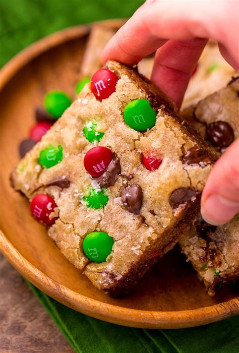 How to make ginger and cream sandwich cookies best. Super Easy Holiday M&M Blondies | Recipe | Popular cookie ...