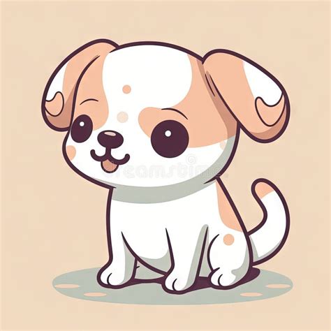 Cute Kawaii Dog Clipart On Clean White Background For Invitations And