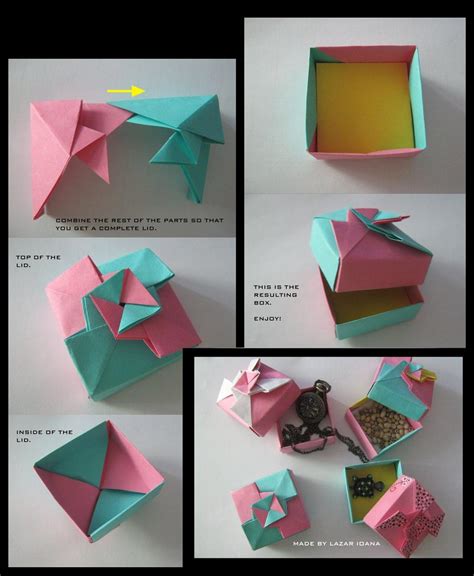 The best way is to make homemade the gift box has a size of 10.5cm width and length and a height of 5cm. PaperCraft: Tutorial Origami Gift Box