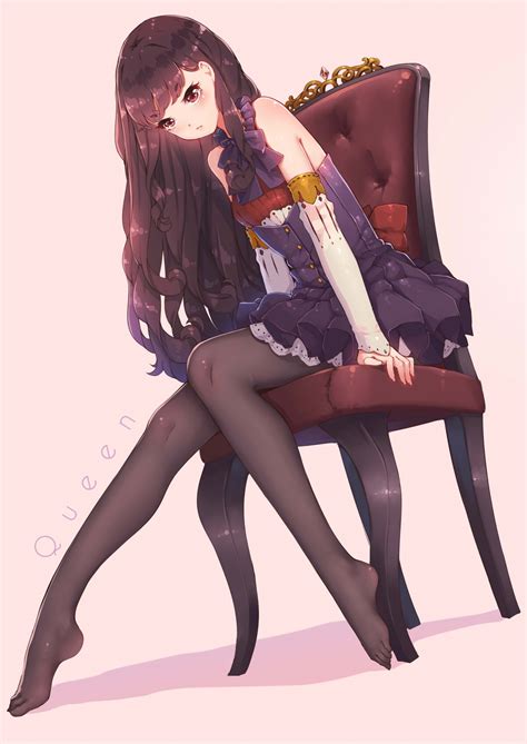 Wallpaper Illustration Model Long Hair Anime Girls Sitting